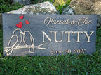 Custom Family Name Sign | Personalized Wooden Wedding Gift | Rustic Last Name Wood Plaque | Established Date Sign |Аnniversаrу (Nutty Style)