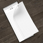 321Done Skinny to Do List Notepad, 3.7x8.5 Spiral - Made in USA, Undated Daily Checklist, Simple Stylish to-Dos Memo Pad for Planning, Tasks, Appointments, Reminders for Home, Office - 50 Sheets