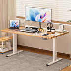 BIZUM Standing Desk Frame Dual Motor, Standing Desk Legs Up to 47.2", Computer Memory Desk Adjustable Table Legs with USB Ports for Home and Office, White Frame Only