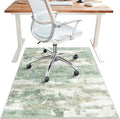 Office Chair Mat for Hardwood Tile Floor, Abstract 36"X 48" Desk Mats for Office Chair on Rolling Chairs Carpet, Desk Anti-Slip 1/5" Thick Rug for Computer Chair, Thin Low-Pile Floor Mat, Green
