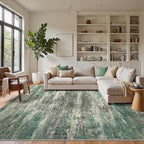 GENIMO Washable Rug-6x9 Area Rugs Lightweight Low Pile Carpet with Rubber Backing, Modern Pet Friendly Decorative Rug for Living Room, Bedroom, Playroom, Sage Green