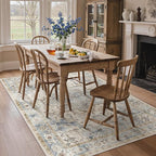 GENIMO 8x10 Area Rugs for Living Room, Machine Washable Rug, Non Slip Indoor Vintage Rug, Low Pile Lightweight Chenille Print Carpet for Bedroom Dining Room Home Office, Mint Sage