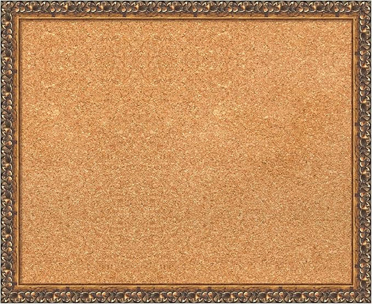 Amanti Art Natural Cork Board for Wall, 18x22 Vision Board with Bronze Frame, Small Corkboard Office Decor for Home Organization, Traditional Corkboard Pinboard to Display Items for Home Organization