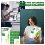 2 Pack Visitor Badges with Carbon Copy Visitor Stickers Letter Size Visitor Log Book Protecting Privacy Pages Register Book Business Guest Name tag for School Clinics Church-450 Badges 60 Memo Pages
