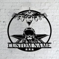 Personalized Metal Airplane Wall Art, Airplane Name Sign, Customized Pilot Name Sign, Airplane Hangar Sign Decor, Aviation Home Office Decor, Large Outdoor Decor, Pilot Gifts, Aircraft Lovers Gift