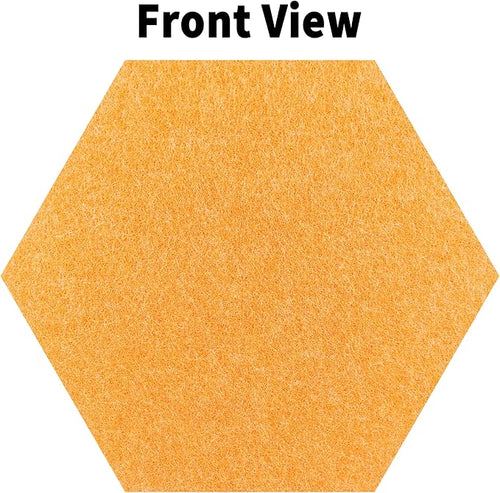 12'' Medium Hexagon Cork-Bulletin Board Tiles Frameless 10 Pack Adhesive Removable Felt Corkboard Decorative Prayer-Vision Board for Home-Office Wall Decor, Hex Tack Pinboard with 30 Pushpins