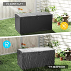 PATIOEASY 80GAL Deck Box - Black,utdoor Cushions, Throw Pillows,Waterproof Patio Storage Box Covers
