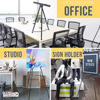 U.S. Art Supply 70" High Boardroom XL Black Aluminum Flip Chart Easel & Presentation Stand (6 Pack) - Adjustable Floor/Tabletop, Portable Tripod, Holds 45 lbs, for Chart Paper, Poster Boards, & Pads