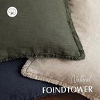 Foindtower Set of 2 Decorative Linen Fringe Throw Pillow Covers Cozy Farmhouse Cushion Cover with Tassels Accent Pillowcase for Couch Chair Sofa Bed Living Room Home Decor,18×18 Inch,Dark Olive Green