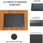 Rocelco 37.5" Height Adjustable Standing Desk Converter with Dual Monitor Mount and Anti-Fatigue Mat - Slide Out Retractable Keyboard Tray - Sit Stand Up Tabletop Riser - White (R DADRW-DM2-MAF)