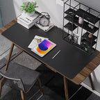 Large Desk Mat 47" x 23.7",Leather Desk mat,Double-Sided Desk Pad,Desk matt for Desktop,Large Mouse Pad,Office Desk mat,Waterproof Desk Blotter pad for Office&Home(Black+Cork)