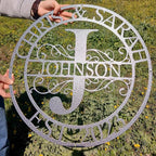 Personalized Family Name Sign, Split Letter Monogram Wall Art Decor, Durable Steel Family Last Name Decor, Custom Signs Indoor or Outdoor, Personalized Wedding Gifts, Housewarming Gift