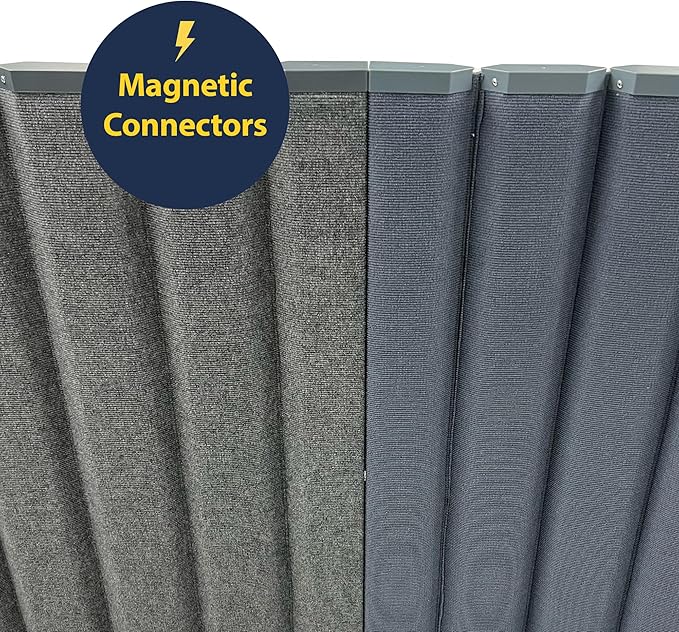 Versare VersiPanel Acoustical Partition Wall - Sound Panel Classroom Office Room Divider, Flexible Arrangement, Easy Roll-up Storage (Grey, 8' Wide x 30" Tall)