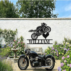 Custom Motorcycle Metal Signs Personalized Dirt Biker Name Sign Custom Garage Decor Motorbikes Wall Art Decor Motorcycle Sign Men Room Decorate Gifts for Men Husband Rider