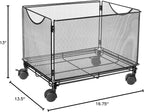 Safco Onyx Rolling Cart Desktop Tub File, Fits Letter-Size Hanging Folders, Collapsible Desk Organizer, Durable Steel Mesh Construction, Black