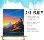 U.S. Art Supply 16" Natural Wood Tabletop Easel (4 Pack) - Adjustable A-Frame Canvas Stand for Painting Party & Signs - Table Top Easel for Painting, Canvas Holder, Crafts, Photos, Pictures