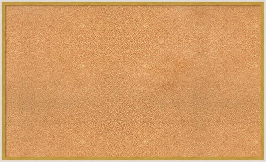 Amanti Art Natural Cork Board for Wall, 25x41 Vision Board with White Frame, Large Corkboard Office Decor for Home Organization, Modern Corkboard Pinboard to Display Items for Home Organization in