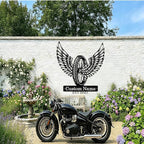 Custom Motorcycle Wheel Metal Signs Personalized Biker Name Sign Custom Garage Decor Motorbikes Wall Art Decor Motorcycle Sign Men Room Decorate Gifts for Men Husband Rider