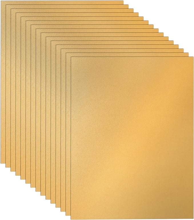 100 Sheets Shimmer Gold Cardstock 8.5 x 11 Scrapbooking Paper, 92lb Heavyweight Glossy Paper Card Stock for DIY Making Cards, Wedding, Crafting, Greeting Cards, Invitations, Menus