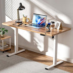 BIZUM Electric Standing Desk Frame, Height Adjustable Sit Stand Desk Base with Memory Preset Button, USB Port for Home Office, White Frame Only