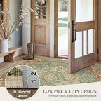 GENIMO Runner Rug 2'6"x8 Machine Washable Non Slip Vintage Hallway Runner Rug, Low Pile Lightweight Rugs for Indoor Entryway, Hallway, Kitchen and Corridor