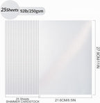 White Shimmer Cardstock Paper, 25 Sheets 250gsm/92Ib Pearlescent Paper for Crafts, Double-sided Shiny Cardstock for DIY Projects Birthday Wedding Decoration UAP18025