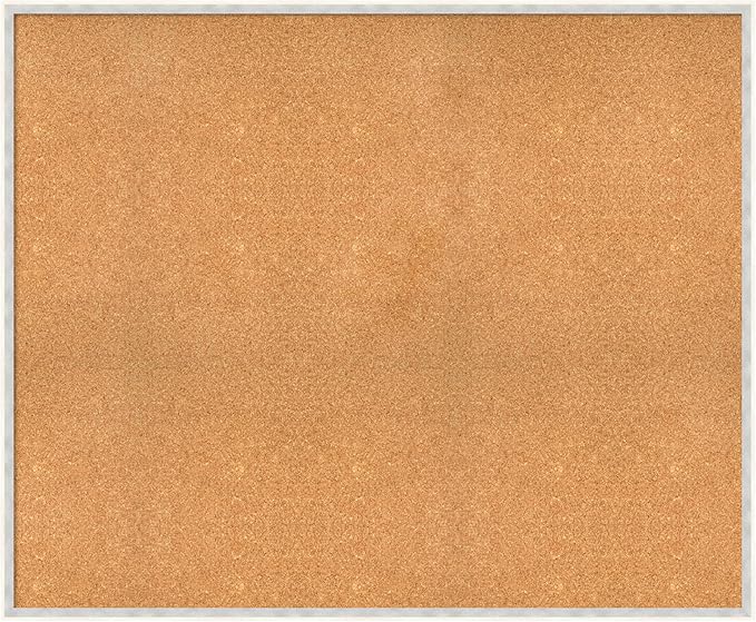 Amanti Art Natural Cork Board for Wall, 37x45 Vision Board with White Frame, Oversize Corkboard Office Decor for Home Organization, Modern Corkboard Pinboard to Display Items for Home Organization in