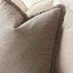 Foindtower Set of 2 Decorative Linen Fringe Lumbar Throw Pillow Covers Boho Farmhouse Cushion Cover with Tassels Soft Accent Pillowcase for Couch Sofa Bed Living Room Home Decor,12×20 Inch,Brown Tan