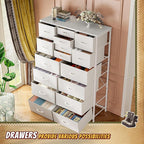 Romorgniz 57“H Dresser for Bedroom with Multiple Drawers,Dressers & Chests of Drawers for Bedroom,Large White Dresser, Sturdy Metal Frame & Wood Top,Entryway, Hallway