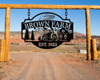 Custom Farmhouse Metal Sign | Personalized Last Name & Established Date Farm Scene Wall Art | Metal Farm Wall Art & Garden Decor | Unique Farmer Gift, Housewarming, or Ranch Decoration