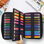 YOUSHARES Big Capacity Colored Pencil Case - 300 Slots large Pen Case Organizer with Multilayer Holder for Prismacolor Colored Pencils & Gel Pen (Purple Pink Rose)