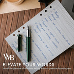 Wordsworth & Black Fountain Pen Set, Medium Nib, Includes 24 Pack Ink Cartridges, Ink Refill Converter & Gift Pouch, Chrome Finish, Calligraphy, [Racing Green], Perfect for Men & Women