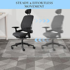 HOMEK Office Chair Mat for Low Pile Carpet, 48” x 36” Transparent Office Desk Chair Mat for Carpeted Floors, Studded Carpet Floors Protector Mat for Home & Offices