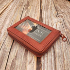 ag wallets Mens Zip Around Leather Wallet with Inserts (Burgundy)