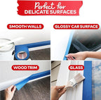 XFasten Blue Painter's Tape, 2 Inch x 60 Yards (12-Pack) Blue Painters Masking Tape Bulk - Sharp Edge Line Technology, Produces Sharp Lines | Residue-Free and Artisan Grade Wall Trim Tape