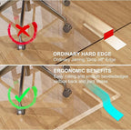 MESAILUP Beveled Edge Irregular Office Chair Mat with Lip for Carpet or Hardwood Floor Crystal Clear 48" x 60" Smooth Glide and Easy Roll On/Off, Heavy Duty and Non-Slip Pad Floor Chair Mat with Lip