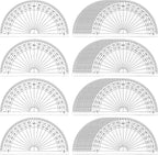 Zonon 100 Pcs 4 Inch Clear Plastic Protractor Bulk Math Protractors Set 180 Degrees Geometry Drafting Tools for Classroom Industry Office Back to School Supplies