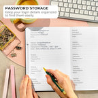 Clever Fox Password Book with alphabetical tabs. Internet Address Organizer Logbook. Large Password Keeper for Website Logins (Black)