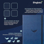 Dingbats* - Wildlife Plain Extra Large A4 Notebook - PU Leather Hardcover Journal for Work, Writing - Pocket, Elastic Closure, Pen Holder, Bookmark