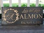 Custom Family Name Sign | Personalized Wooden Wedding Gift | Rustic Last Name Wood Plaque | Established Date Sign |Аnniversаrу (Almon Style)