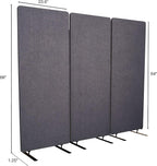 Stand Up Desk Store ReFocus Freestanding Noise Reducing Acoustic Room Wall Divider Office Partition (Ash Grey, 72" x 66", Zippered 3-Pack)