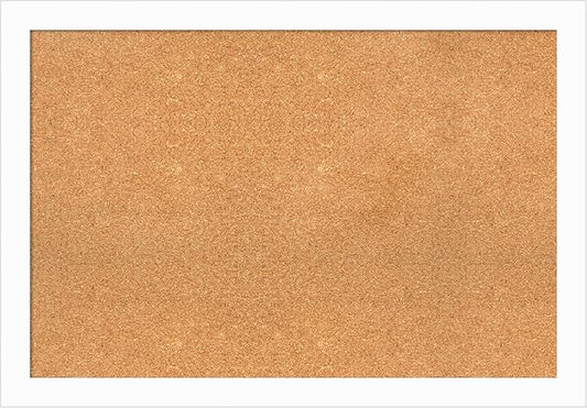 Amanti Art Natural Cork Board for Wall, 27x39 Vision Board with White Frame, Large Corkboard Office Decor for Home Organization, Casual Corkboard Pinboard to Display Items for Home Organization in