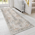 GENIMO Runner Rug 2'6"x6 Machine Washable Non Slip Vintage Hallway Runner Rug, Low Pile Lightweight Rugs for Indoor Entryway, Hallway, Kitchen and Corridor, Light Taupe Brown