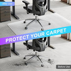 Vicwe Office Chair Mat for Carpet, 2 Pack, 32'' x 48'' Computer Desk Chair Mat for Carpeted Floors, Easy Rolling Hard Mat for Office Chair on Carpets, Anti-Slip Carpet Protector Mat Clear,Ship Flat
