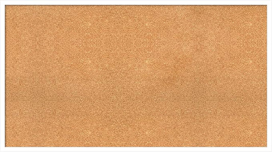 Amanti Art Natural Cork Board for Wall, 25x45 Vision Board with White Frame, Oversize Corkboard Office Decor for Home Organization, Modern Corkboard Pinboard to Display Items for Home Organization in