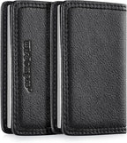 Wisdompro Business Card Holder, 2-Sided PU Leather Folio Name Card Holder Wallet Case with Magnetic Shut for Men and Women, Ultra Slim and Thin