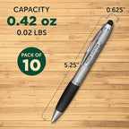 DISCOUNT PROMOS Custom Stylus Ballpoint Pens Set of 10, Personalized Bulk Pack - Black Ink, Great for Office, School, Business, Tradeshows, Events - Black