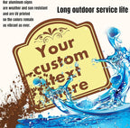 HK SIGNS Custom Weatherproof Sign, Aluminum, 10*10 Inch, Indoor & Outdoor, Office, Home, Business, Delivery