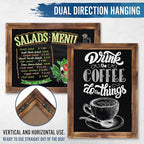 HBCY Creations 18" x 24" Torched Brown Solid Wood Frame Wall Chalkboard, Magnetic Surface, Home Décor, Restaurant & Café Menus, Blackboard, Includes Chalk, Eraser & Hanging Hardware