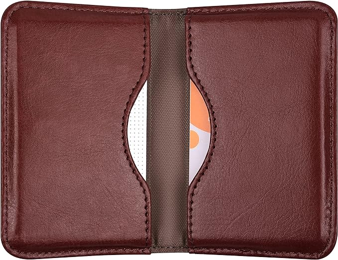 Wisdompro Business Card Holder, 2-Sided PU Leather Folio Name Card Holder Wallet Case with Magnetic Shut for Men and Women, Ultra Slim and Thin
